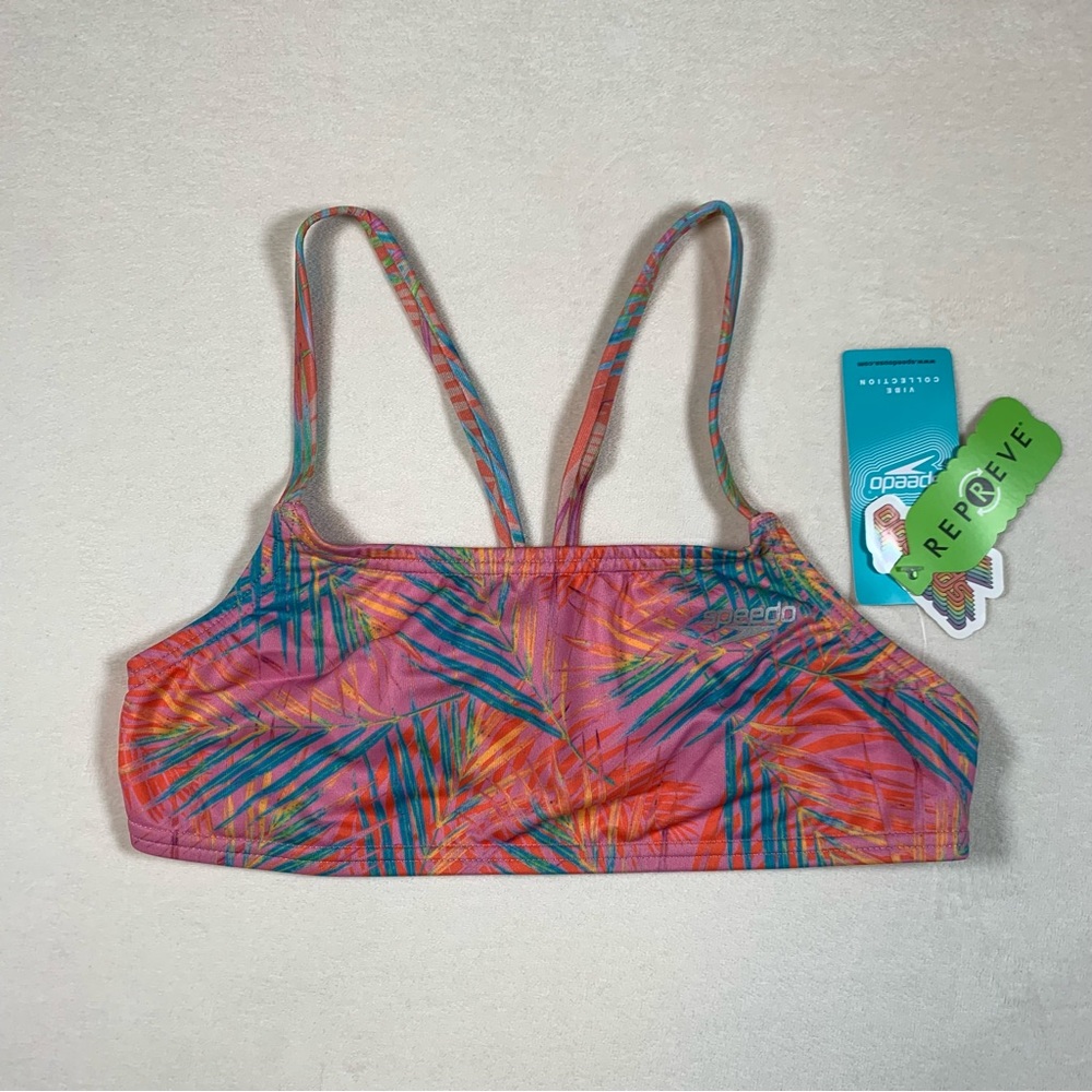 SPEEDO Endurance Strappy Back Demi Swimsuit Bikini Top, Small